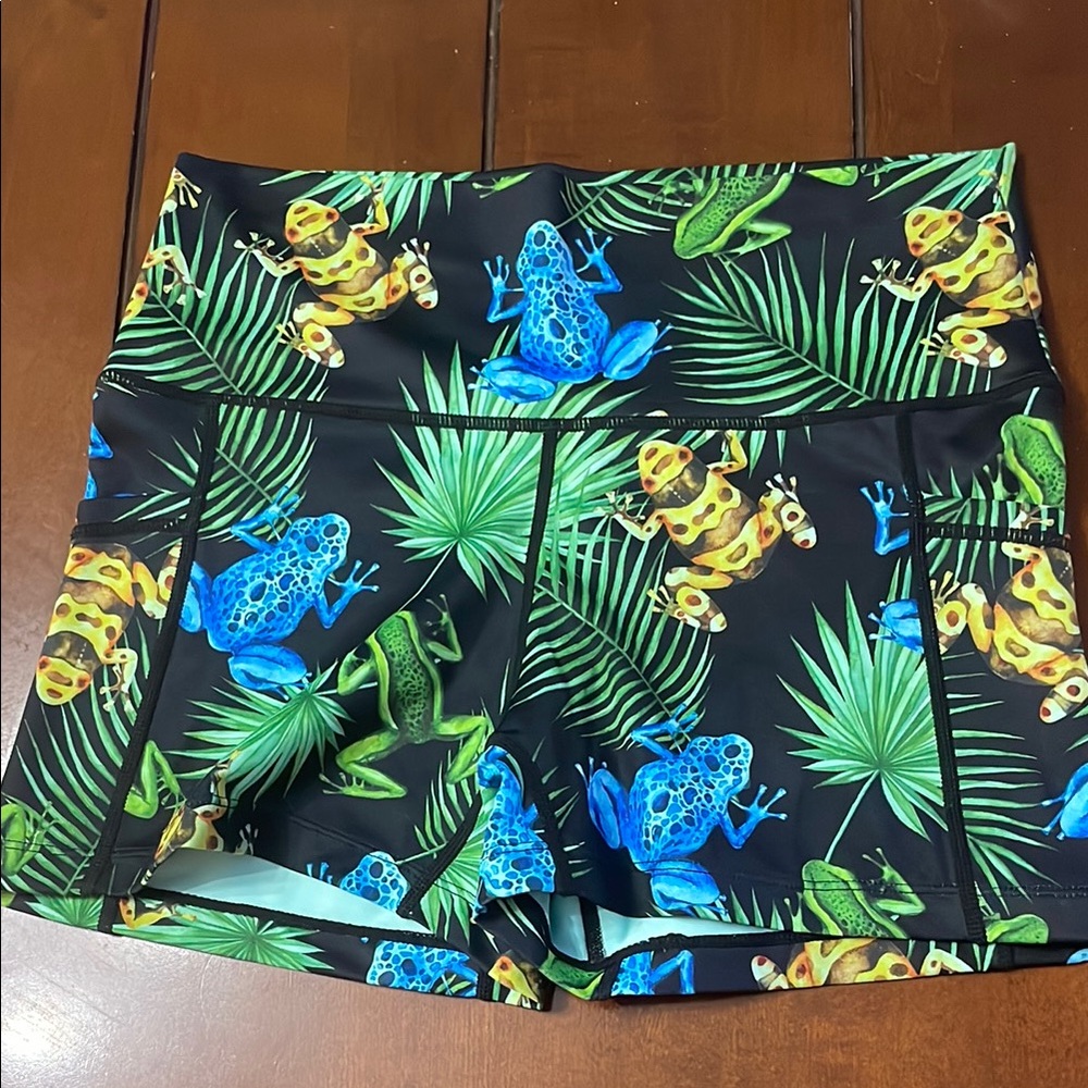 Colorful Frog Print Shorts